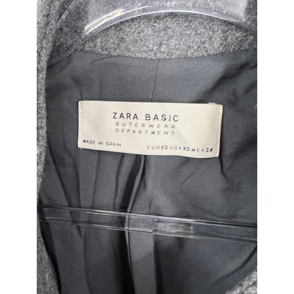 Zara Grey Structured Coat Jacket Grey Size Xs Poc… - image 2
